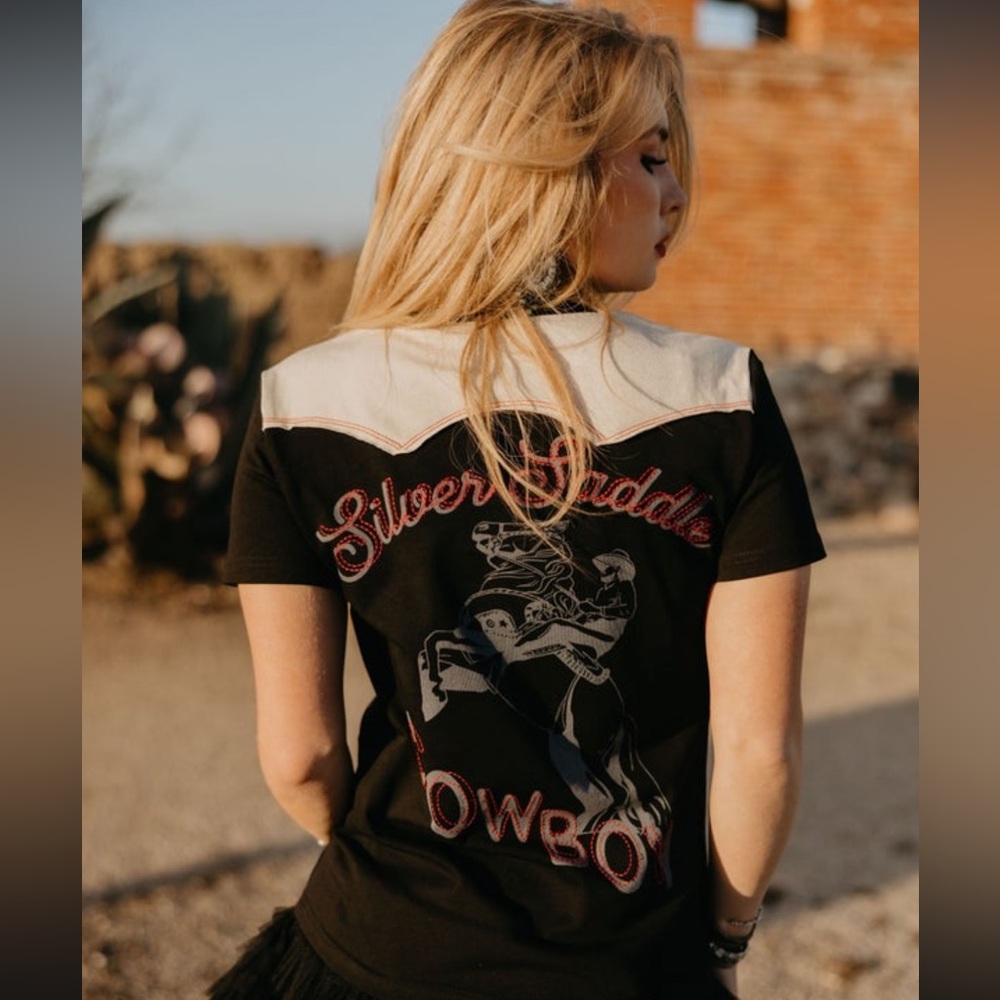 Rodeo Quincy Black and Cream Graphic Tee